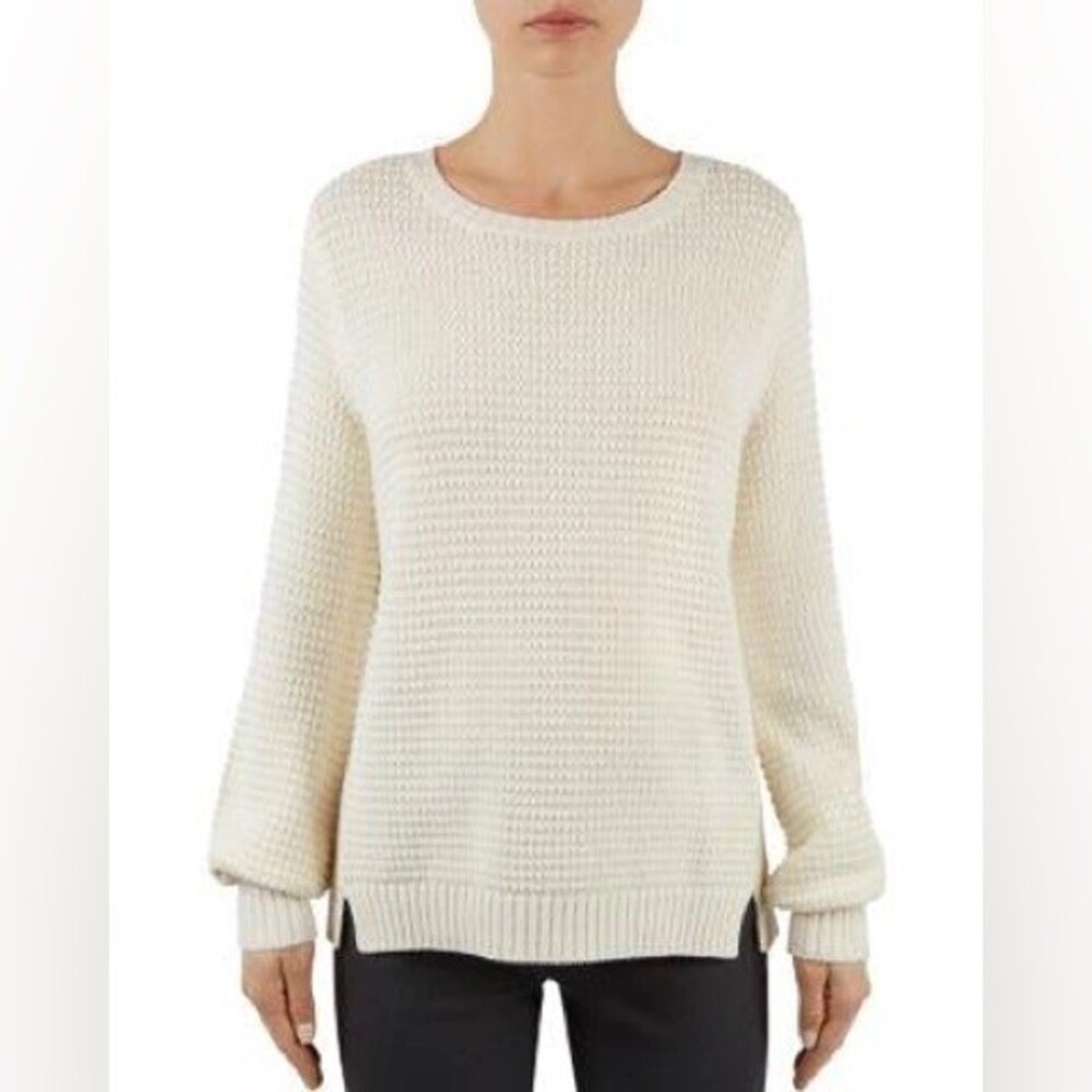 GERARD DAREL Paris Luby Texture Knit Wool Sweater In Ecru L